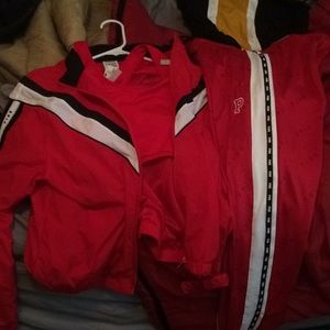 Pink Jumpsuit w/sport bra and pants and jacket